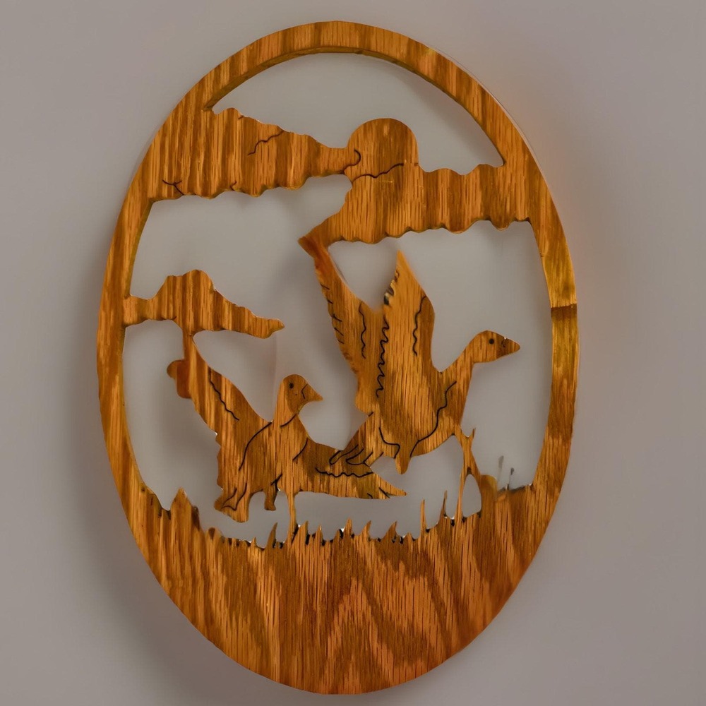 Vintage Wooden Duck Wall Art Hand Cut Birds, Rustic Cabin Decor
